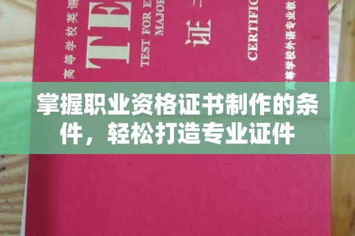 濮阳掌握职业资格证书制作的条件，轻松打造专业证件